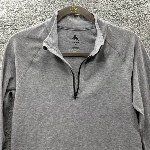 Burton Women's Medium Long Sleeve Gray Pullover 1/4 Zip Soft Comfort Outdoor - Picture 7 of 9